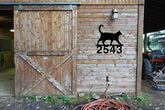 Custom Cat House Number Sign Personalized Metal Decorative Address Number Marker Customized House Numbers Sign Decorations